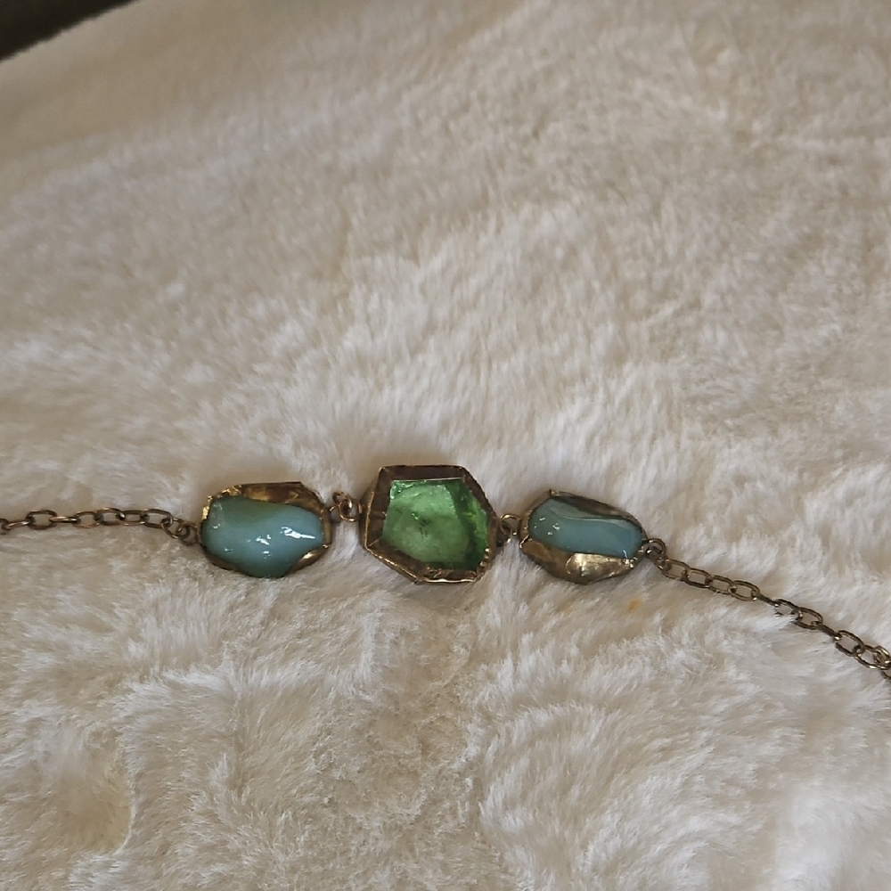 Vintage Green and Blue Gemstone Bracelet